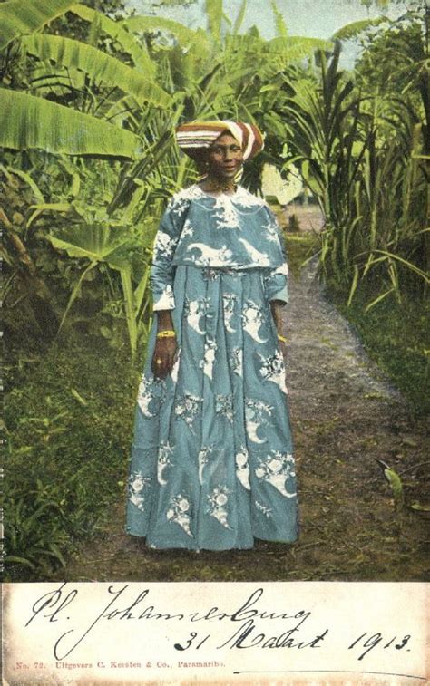 suriname, Native Woman in Traditional Costumes (1899) | eBay