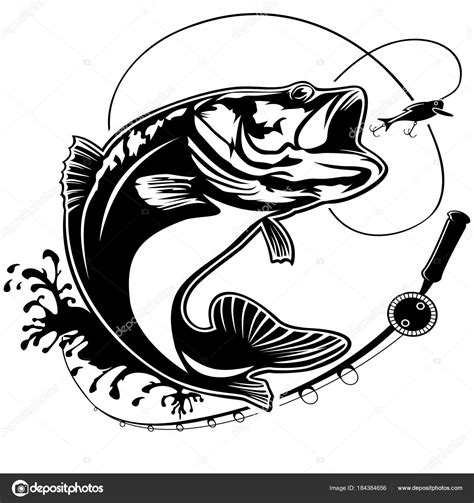 Fishing bass logo isolated Stock Vector by ©LIORIKI 184384656