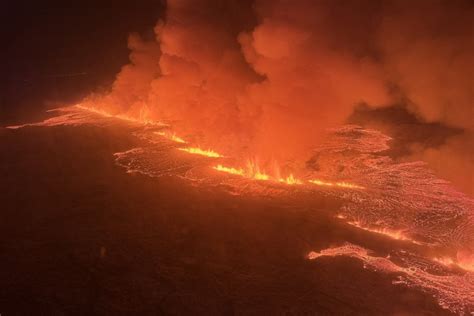 Iceland volcano erupts, spewing fast-moving lava