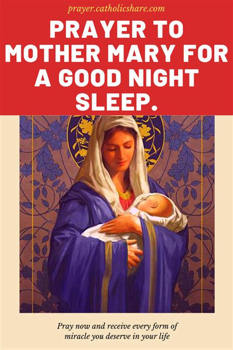 A Powerful Night Prayer to Mother Mary for Protection During a Good Night Sleep. in 2020 | Night ...