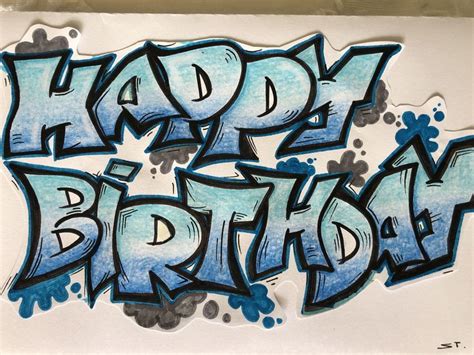 Graffiti Happy Birthday Sign