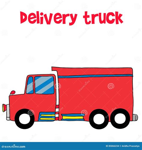 Red Delivery Truck Vector Art Stock Vector - Illustration of gift ...