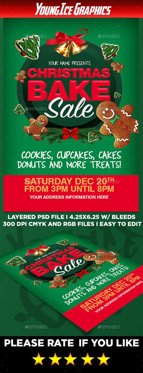 Christmas Bake Sale Flyer Template by YOUNGICEGFX | GraphicRiver