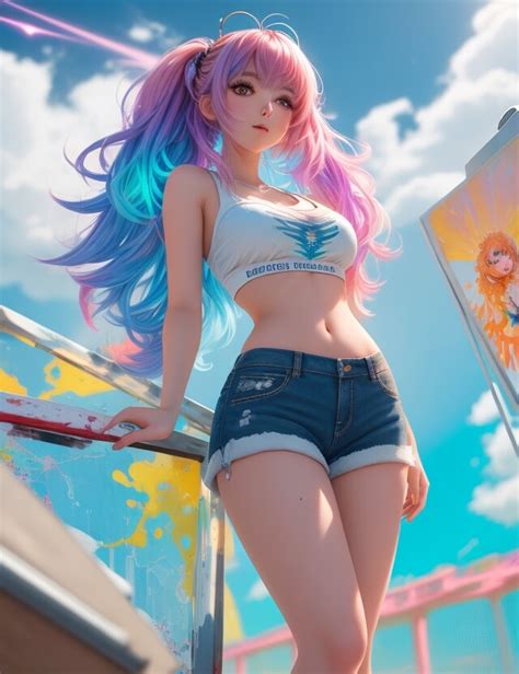 ArtStation - Anime girl in shorts