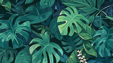 Tropical Leaves Aesthetic Desktop Wallpaper - Tropical Wallpaper 4k