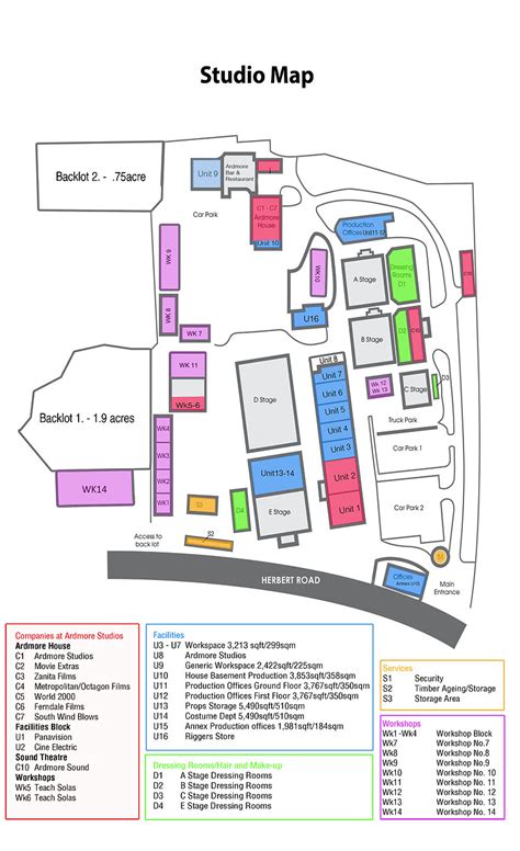 Ardmore Studios | Studio Map