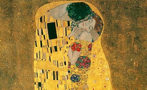 The Kiss by Gustav Klimt. On view at the Belvedere Castle, Vienna.