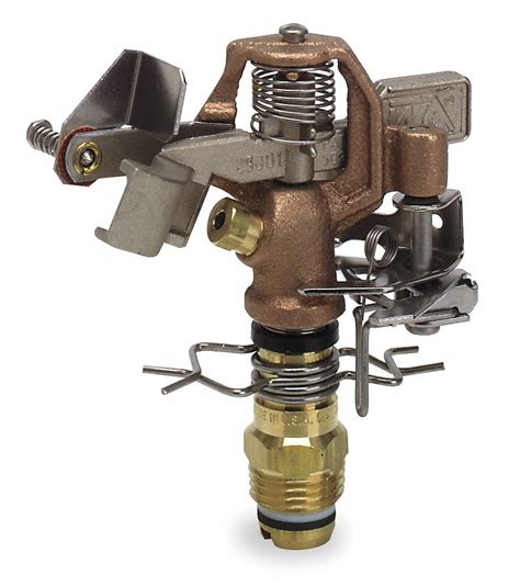 Brass Impact Sprinkler Head, 1/2" MNPT Connection, 20 to 340° Arc or ...