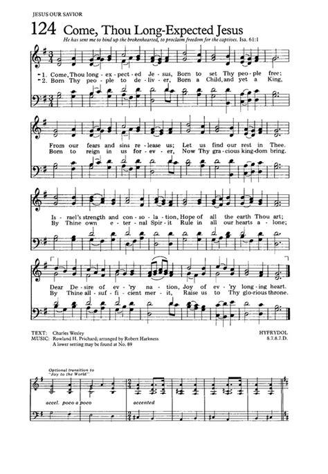 The Hymnal for Worship and Celebration 124. Come, Thou long-expected Jesus | Hymnary.org