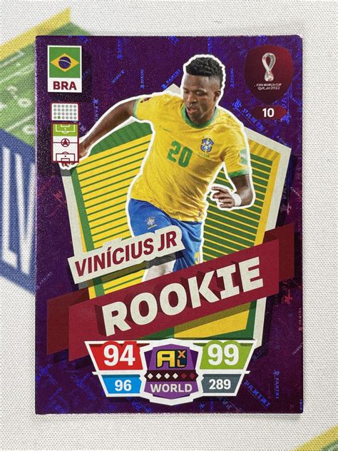 010 Vinícius Jr Brazil Rookies Panini World Cup 2022 Adrenalyn XL ...