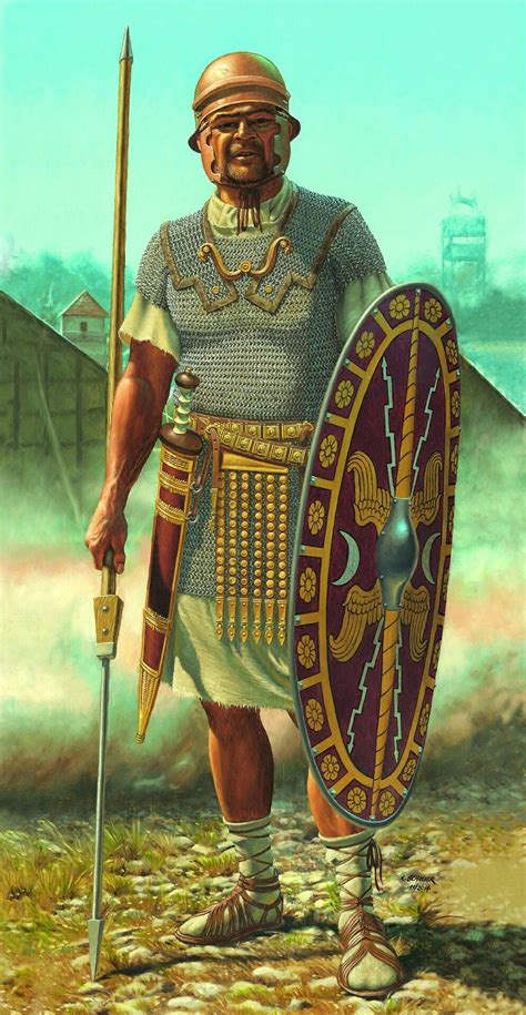 Roman auxiliary soldier 14 A.D. He is differentiated from the legionary by his chain mail armour ...