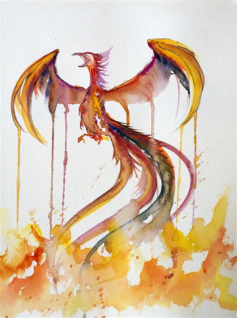 Phoenix Watercolor Painting at GetDrawings | Free download