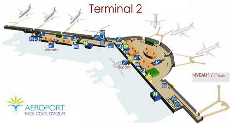 plan-aeroport-nice-terminal-2-niveau-1-departs-zone-reservee - Nice Facile