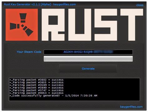 Rust Key Generator v2.1.1 Alpha – Free steam code for Rust | i-Share