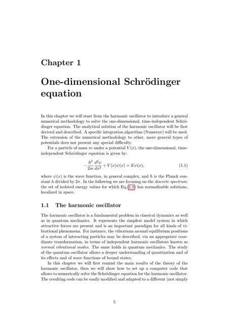 One-dimensional Schrödinger equation