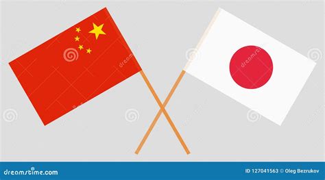 The Crossed Japan and China Flags. Official Colors Stock Vector - Illustration of double ...