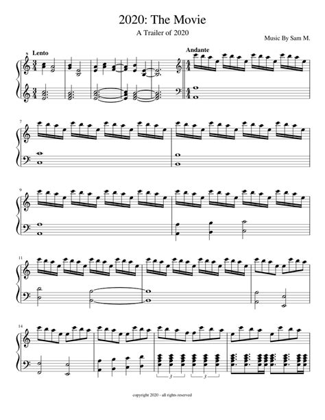 2020: The Movie Sheet music for Piano (Solo) | Musescore.com