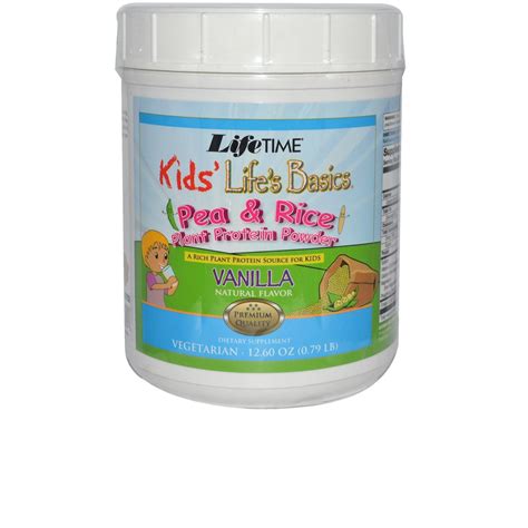 LifeTime Vitamins, Kids' Life's Basics, Pea & Rice Plant Protein Powder, Vanilla Natural Flavor ...