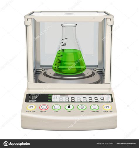 Analytical Balance Digital Lab Scale Chemical Flask Rendering Isolated ...