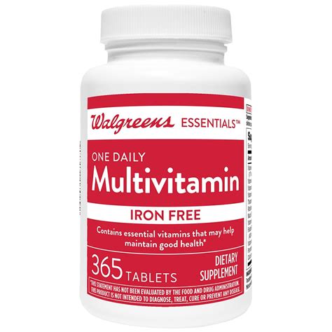 Walgreens One Daily Multivitamin without Iron, Tablets | Walgreens