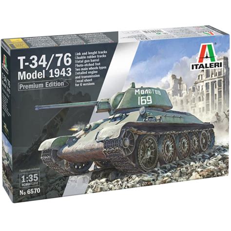 Italeri T-34/76 1943 Tank Model Kit 6570 Premium Edition Scale 1/35