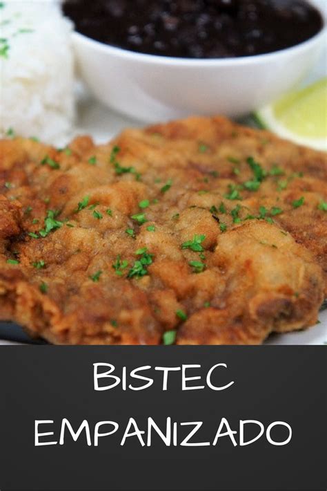 Bistec Empanizado (Cuban breaded steak) is a thin cube steak coated in cracker meal and quickly ...