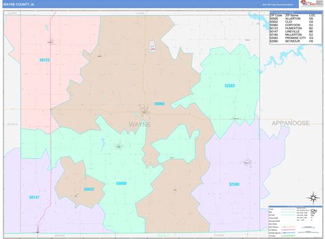 Wayne County, IA Wall Map Color Cast Style by MarketMAPS - MapSales.com