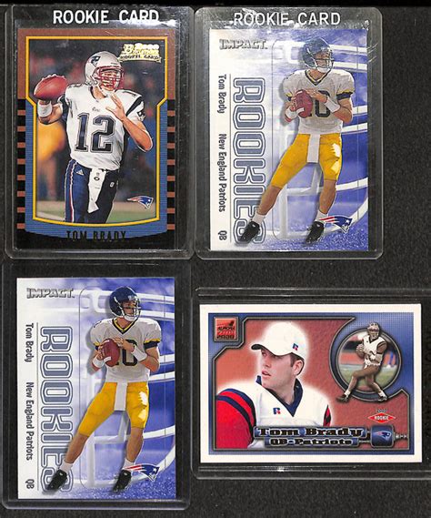 Lot Detail - Lot Of 4 Tom Brady Rookie Cards w. 2000 Bowman