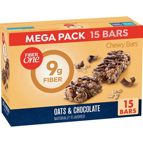 Fiber One Chewy Bars, Oats & Chocolate, Fiber Snacks, Mega Pack, 1.4 ...