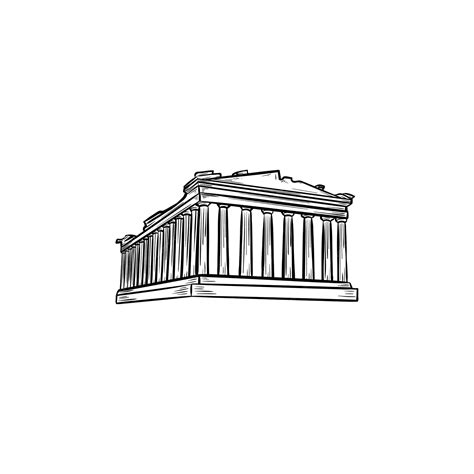 Premium Vector | Acropolis in athens hand drawn outline doodle icon ...