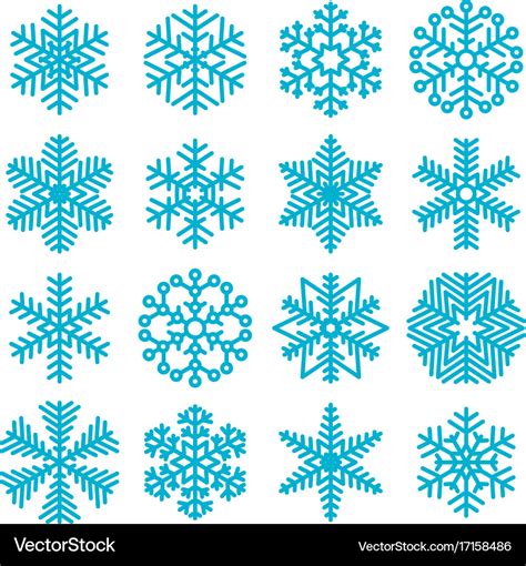 Flat design christmas snowflakes Royalty Free Vector Image