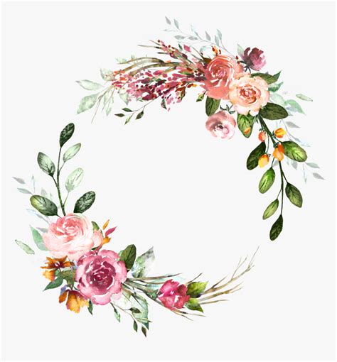 Flower Frame Watercolor Png, Transparent Png - kindpng