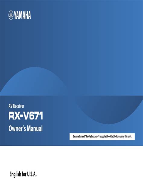 RX V671 Manual | PDF | Hdmi | Loudspeaker