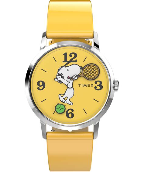 Timex Marlin Hand Wound x Snoopy Tennis Reissue 34mm Leather Strap Watch - Timex US