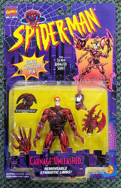 Toy Biz Spider-Man The Animated Series Carnage Unleashed Action Figure: Mint on Card – The Toys ...