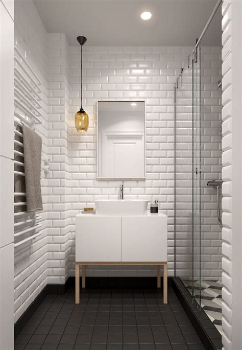 Baños de estilo escandinavo de INT2architecture Small Bathroom Tiles, Subway Tiles Bathroom ...