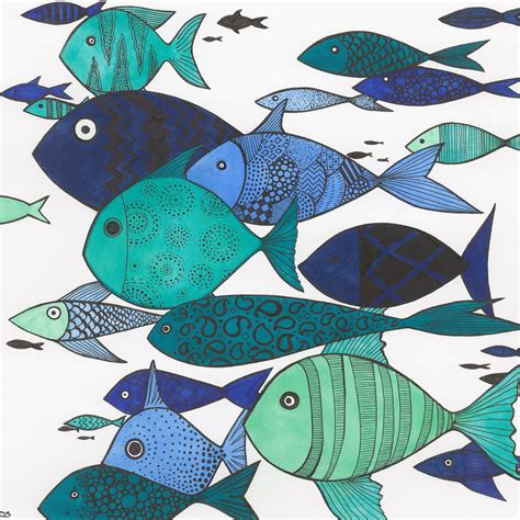 Blue Fishes | Original art, Fish, Art pieces