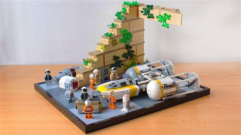 Lego Chibi Y-Wing and Yavin IV diorama MOC - YouTube