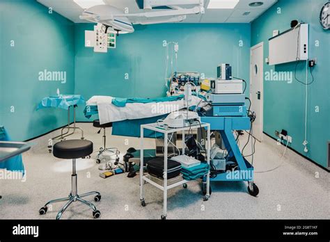 Surgical equipment inside operating room at modern hospital Stock Photo ...