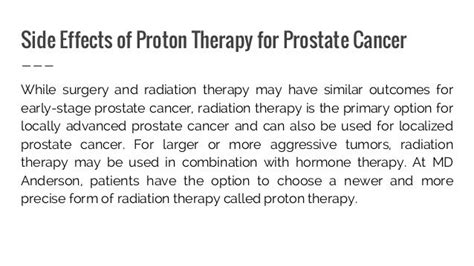 What are the disadvantages of getting proton therapy for prostate can…