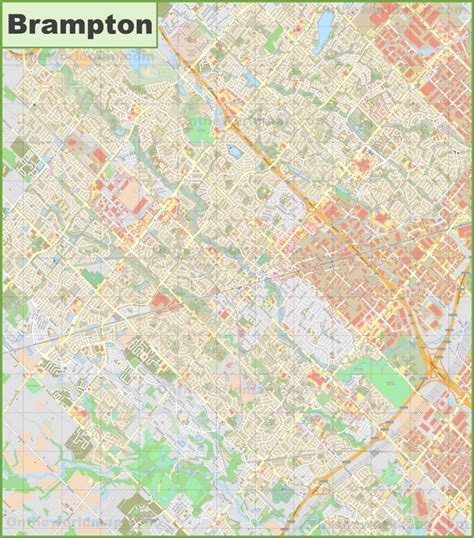 Large detailed map of Brampton - Ontheworldmap.com