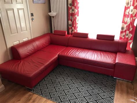 Genuine leather corner sofa bed | in Corby, Northamptonshire | Gumtree