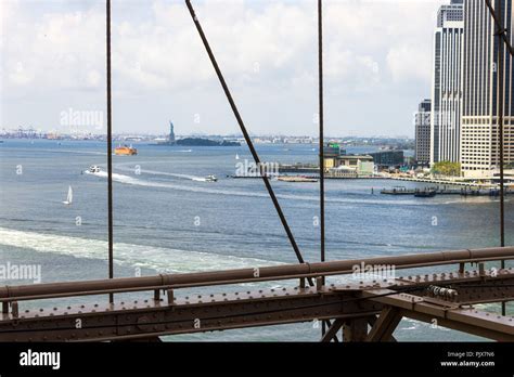 New York City. Views of the Statue of Liberty and Lower Manhattan from ...