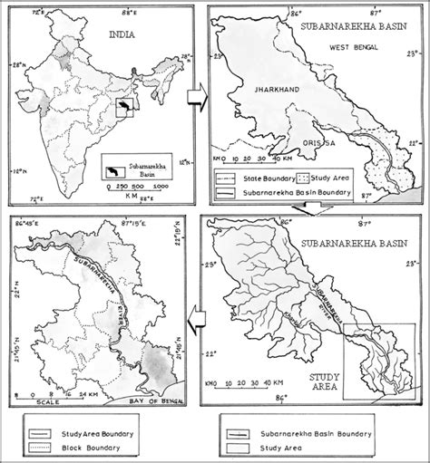 Location of the study area (middle and lower part of Subarnarekha river ...