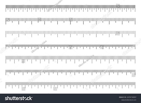 Scale Ruler Set Horizontal Measuring Chart Stock Vector (Royalty Free ...