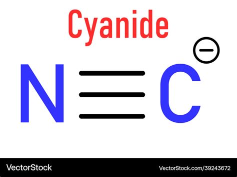 Cyanide anion chemical structure skeletal formula Vector Image