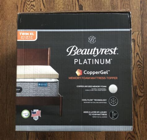 NEW! Beautyrest Platinum CopperGel2 Memory Foam Mattress Topper