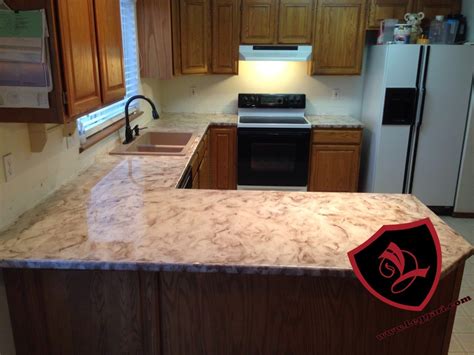 This countertop was coated with a Leggari Products DIY Metallic Epoxy ...