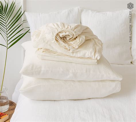 OFF WHITE Set of Linen Sheets Ivory White 4 Pieces Linen Bed - Etsy