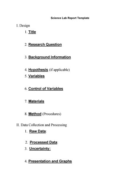 Chemistry Lab Report Template Word | HQ Template Documents